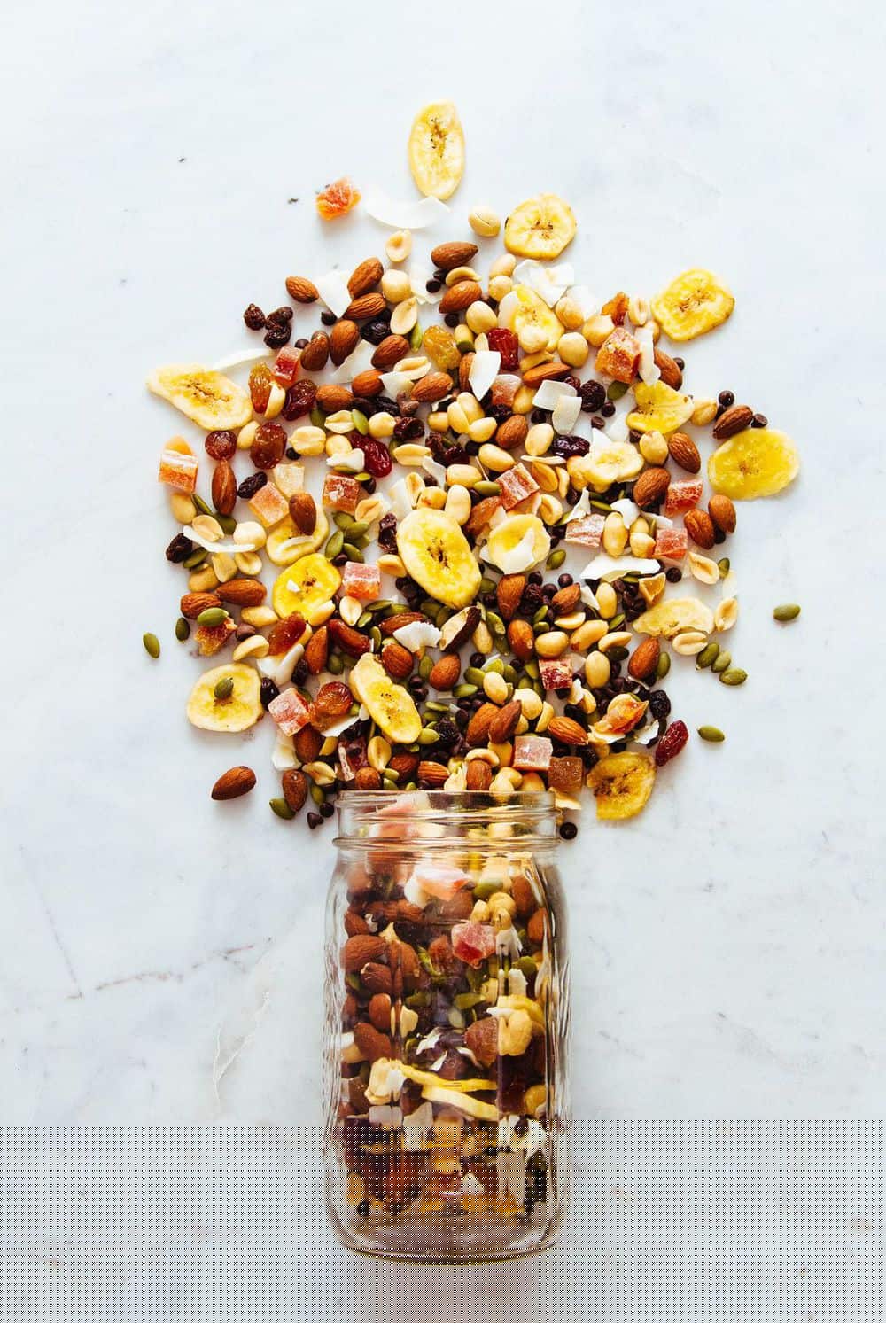 healthy almost-everything trail mix with mixed dried fruits and nuts