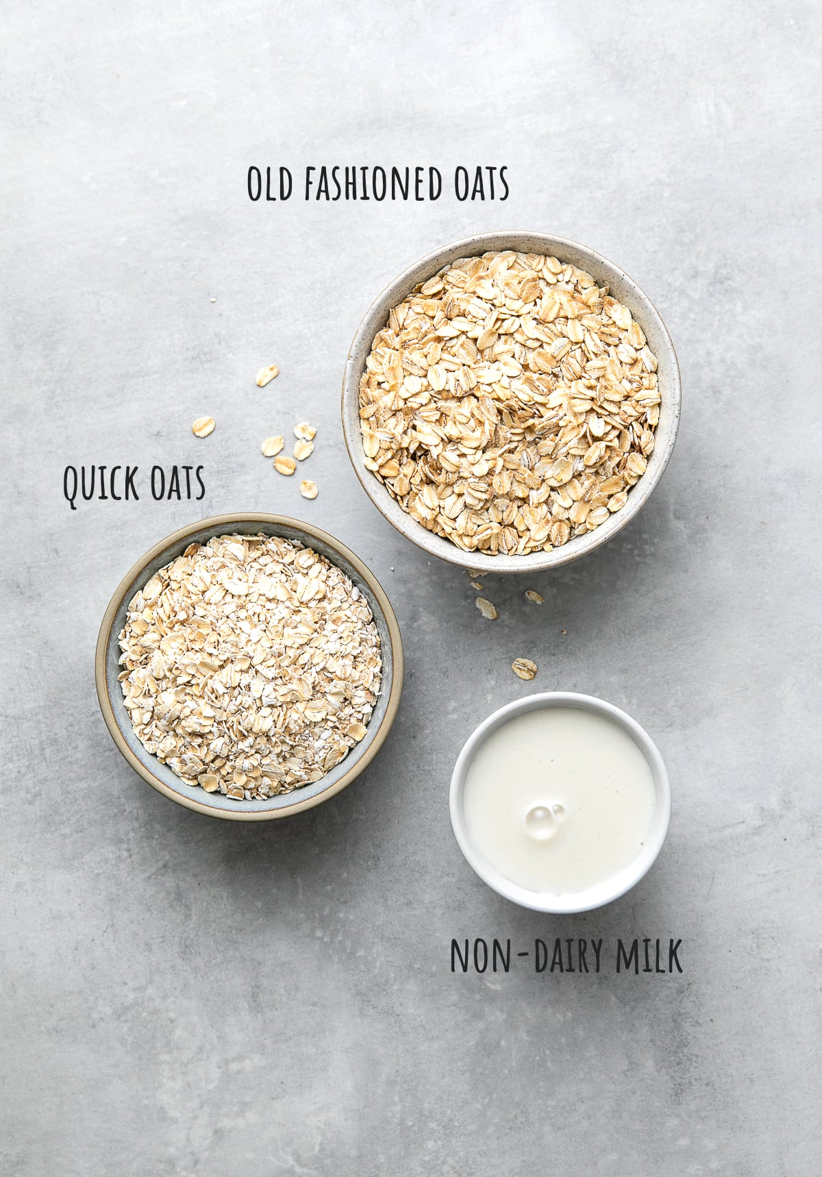 top down view of ingredient used to make healthy overnight oats recipe.